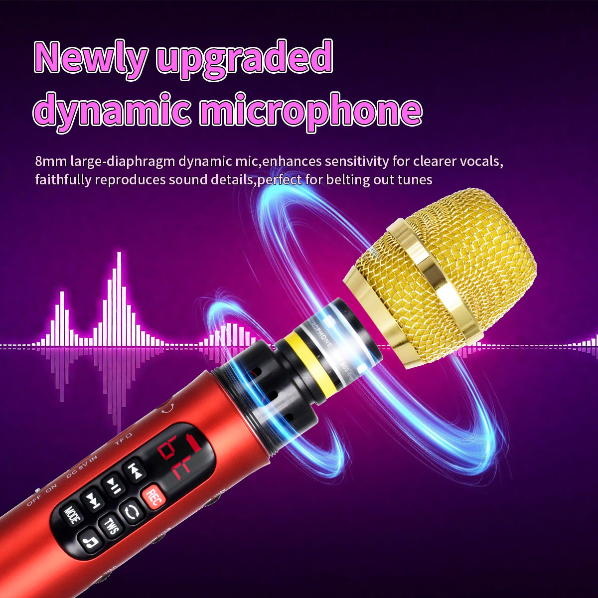 1 Piece of 28cm 25W/Pc Karaoke - Bluetooth Karaoke Microphone Handheld ulasan dan harga