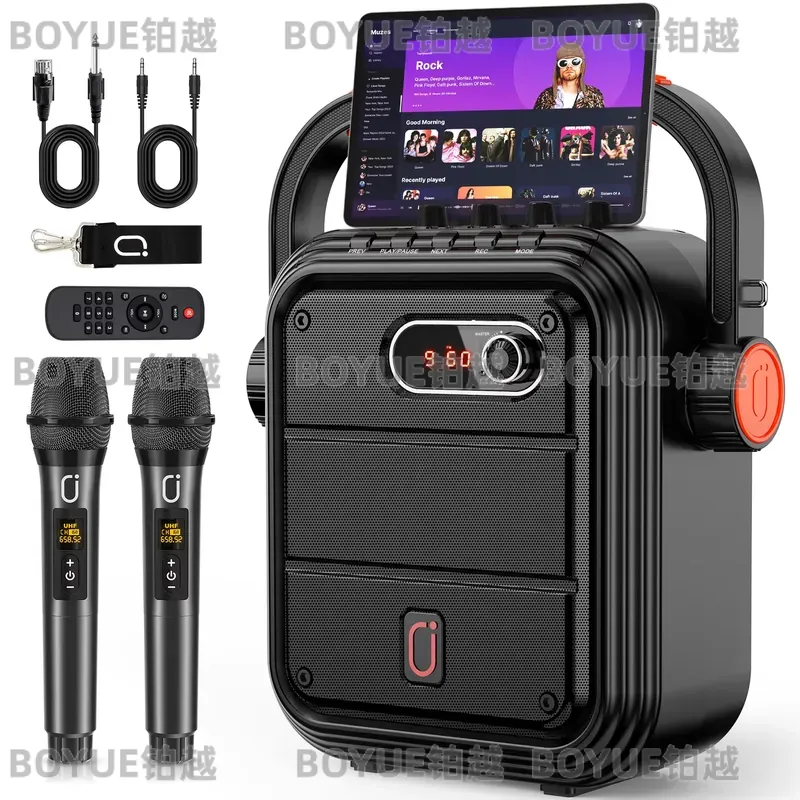 Portable Karaoke Machine with  - Karaoke Machine Portable With 2 Mic ulasan dan harga